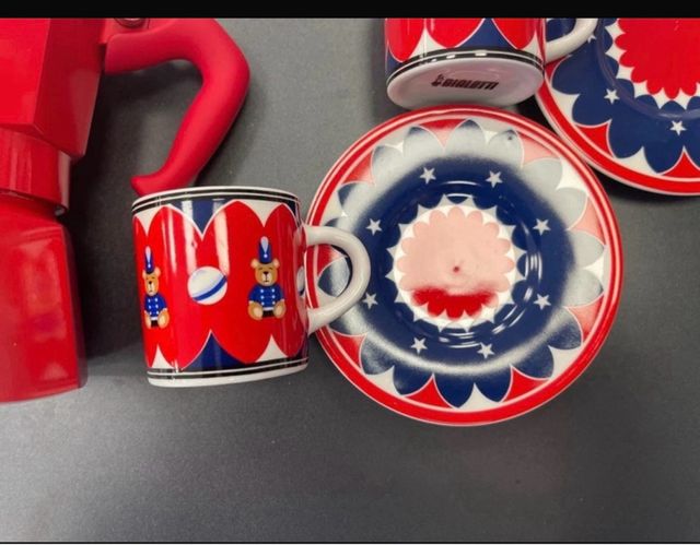 Bialetti moka red set con tazzine e piattini