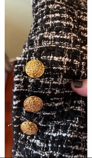 Americana Zara Tweed Negra y Blanca