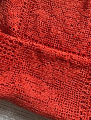 Copritavolo uncinetto vintage arancione