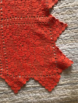 Copritavolo uncinetto vintage arancione