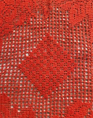 Copritavolo uncinetto vintage arancione