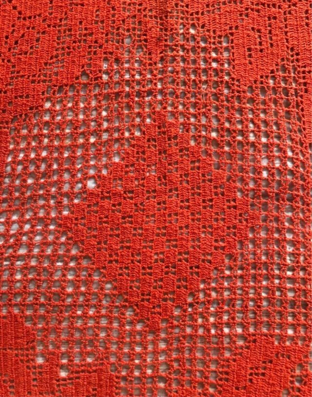Copritavolo uncinetto vintage arancione