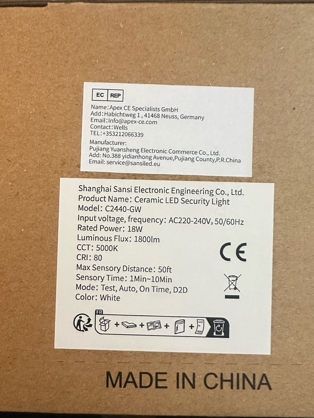 Luz LED Seguridad Sansi Motion Activated