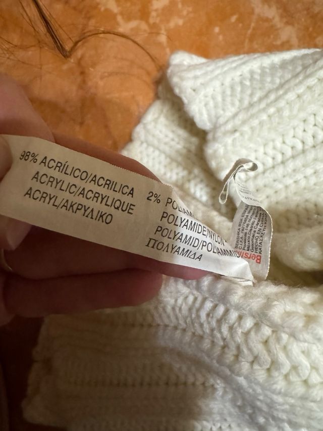 Cárdigan largo de punto blanco t. M