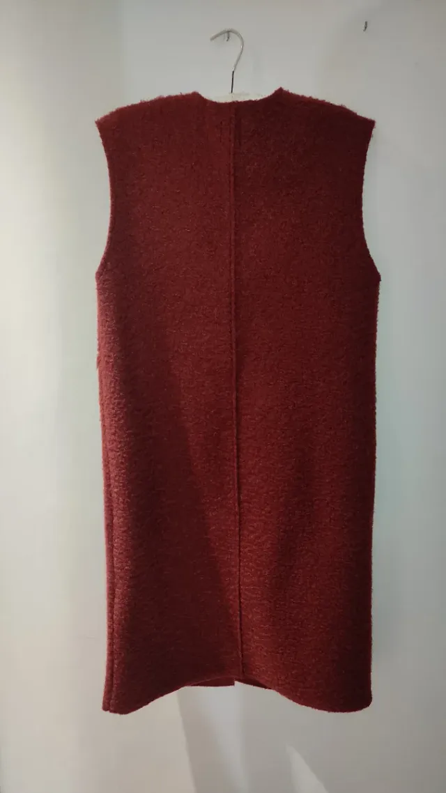 Chaleco largo Zara borreguito teja