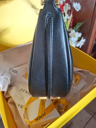 Borsa Pelle Nera Oro