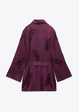 Traje Kimono Pantalón Zara Morado