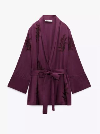 Traje Kimono Pantalón Zara Morado