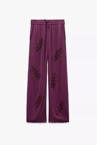 Traje Kimono Pantalón Zara Morado