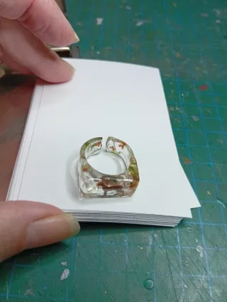 Anillo Resina Gato Negro Transparente calavera