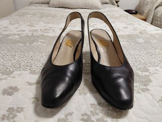 Sandalia tacón mujer azul marino