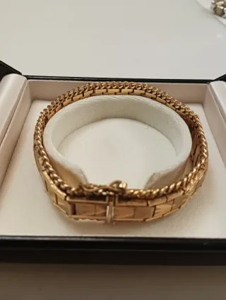 Pulsera MTL doble cadena bañada en oro