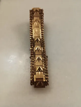 Pulsera MTL doble cadena bañada en oro