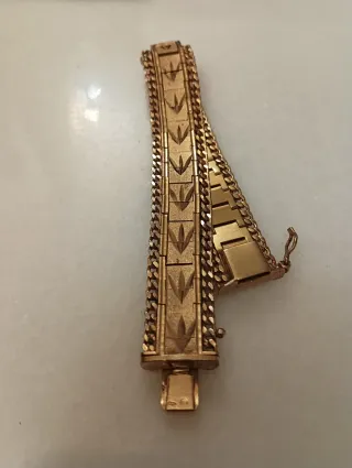 Pulsera MTL doble cadena bañada en oro