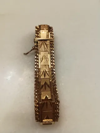 Pulsera MTL doble cadena bañada en oro