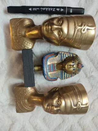 Lote Figuras Antiguas Bronce Egipcias