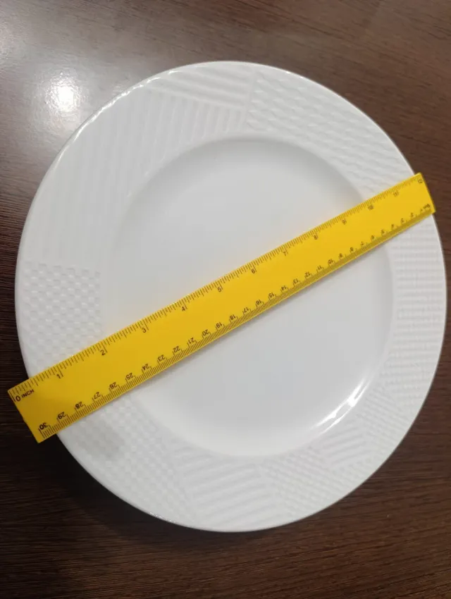 Juego de 6 Platos de Porcelana Blanca