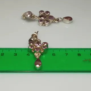 Pendientes Plata y Amatista Largos