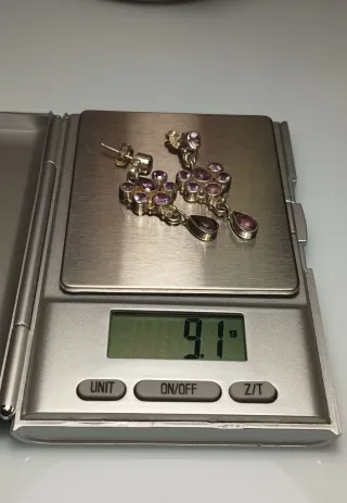 Pendientes Plata y Amatista Largos