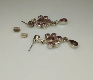 Pendientes Plata y Amatista Largos