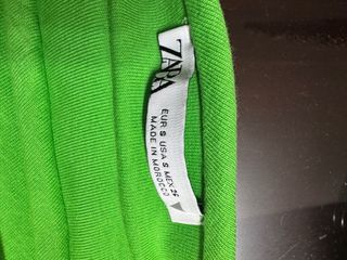 Vestido Zara verde fruncido