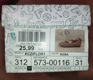 Bailarinas Conguitos rosas niña talla 31