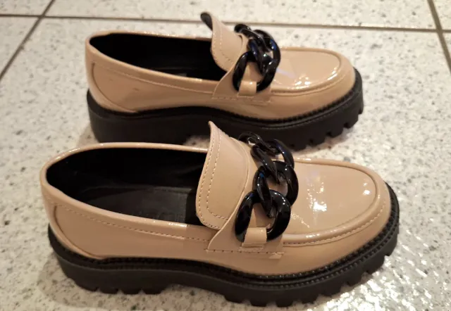 Mocassini Beige Fondo Alto Tg. 36