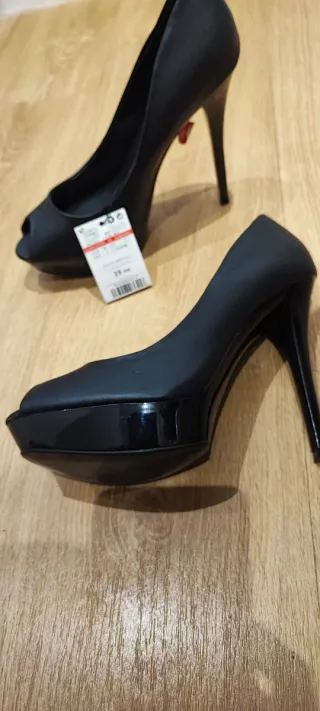 Zapatos tacón piel con plataforma Mango 38 etiquet