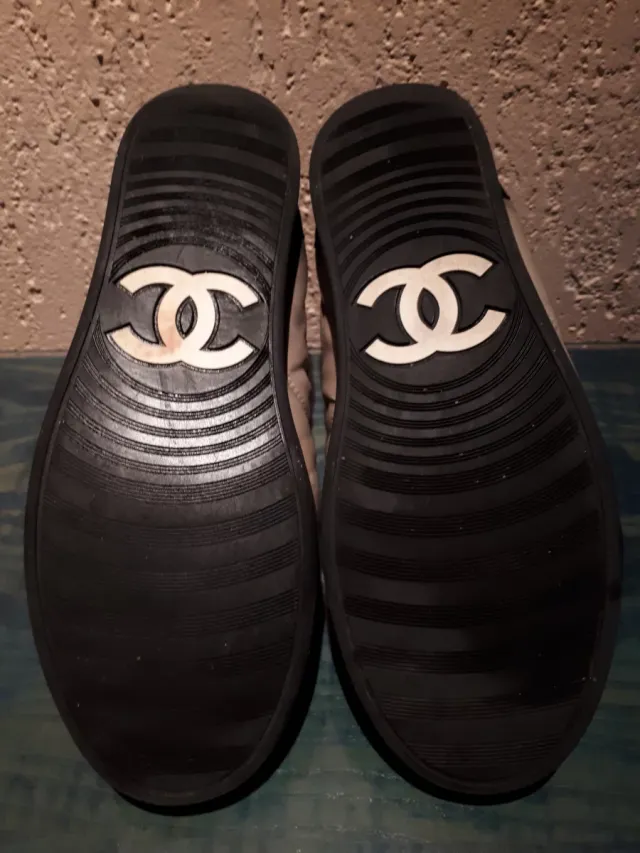 Botas Chanel T-38 Beige/Negro