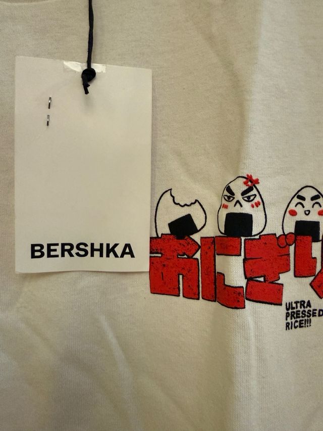 Camiseta Bershka Blanca Talla M