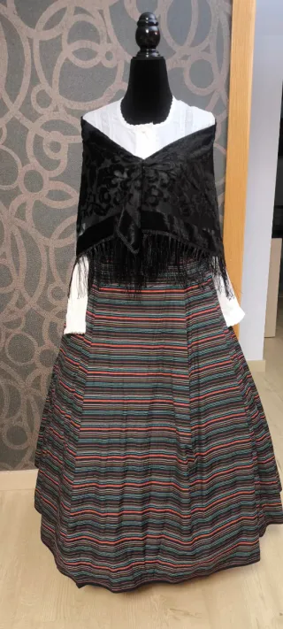 Traje Baturra Negro Multicolor Talla Única