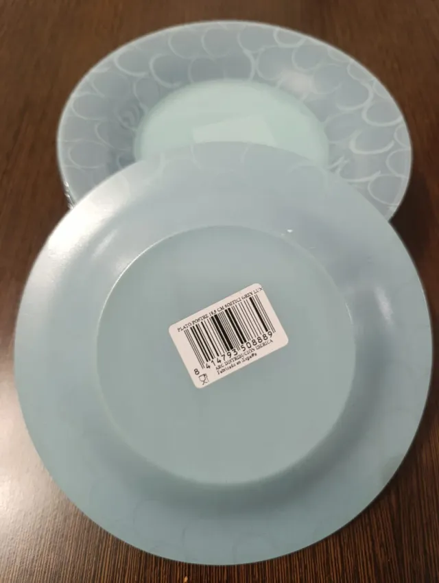 Juego de 9 platos de cristal