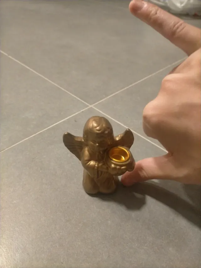 Angioletto portacandele dorato NATALIZIO