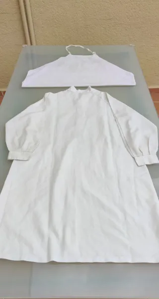 Bata y delantal trabajo T48 blanco