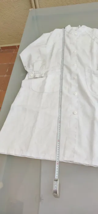 Bata y delantal trabajo T48 blanco