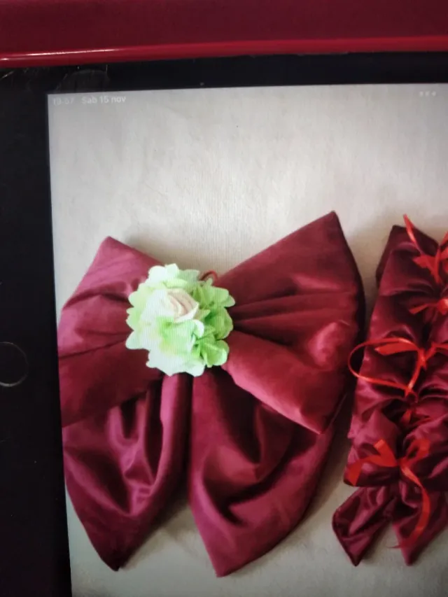 15 fiocchetti di velluto bordeaux