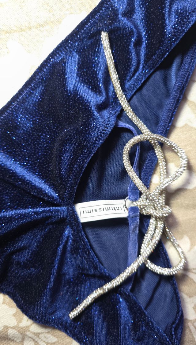 Braga Intimissimi Azul Terciopelo Lazo