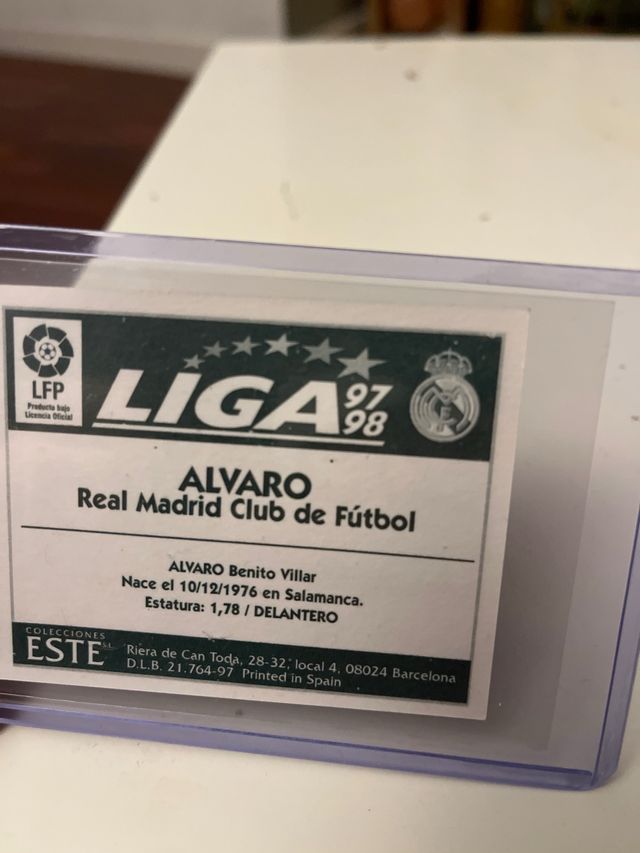 Cromo Álvaro Real Madrid Este 97-98