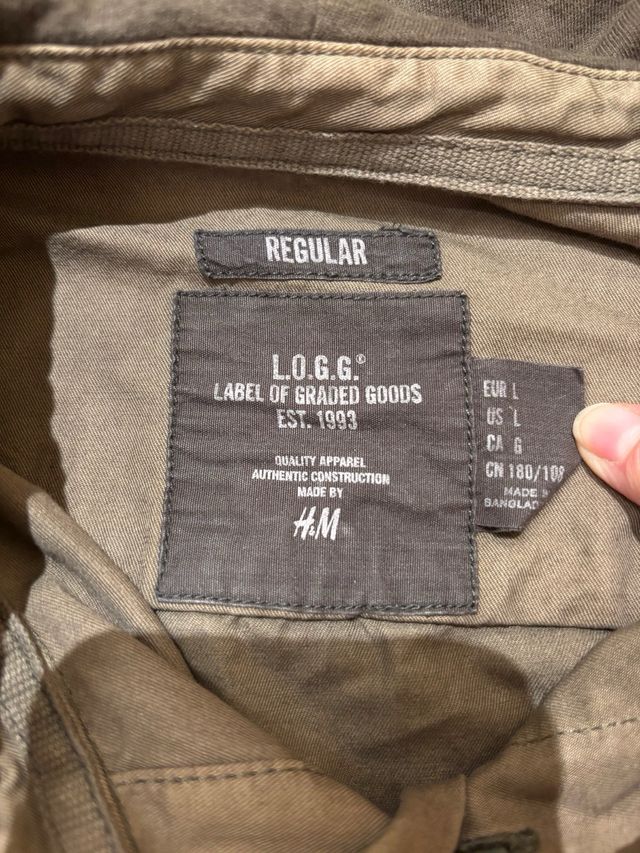 Sobrecamisa hombre marca H&M T.L Verde Oliva