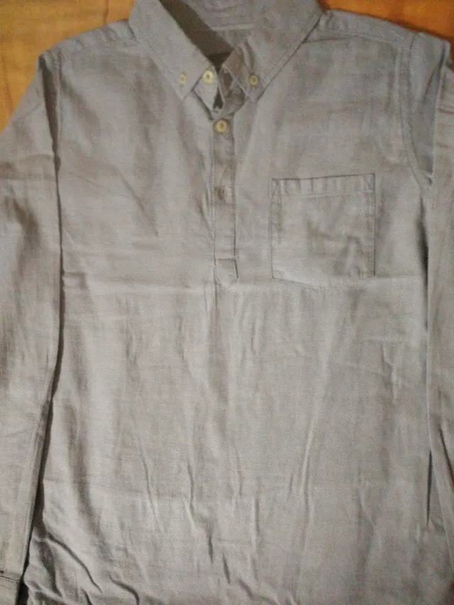 Camisa vestir niño manga larga azul