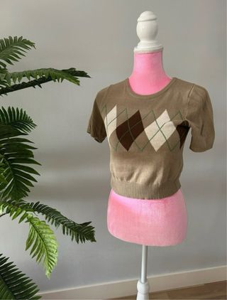 Jersey Stradivarius Beige Marrón