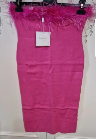 Abito tubino donna con piume