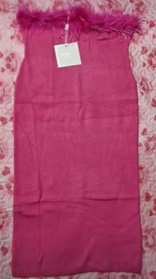 Abito tubino donna con piume