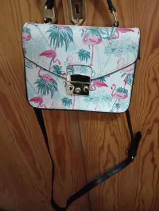 Bolso de mano con flamencos
