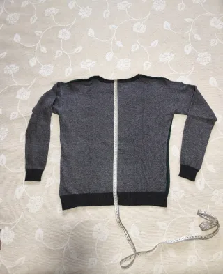 Jersey Mango trenzado verde y gris