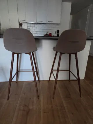 Taburete de cocina madera y tapizado