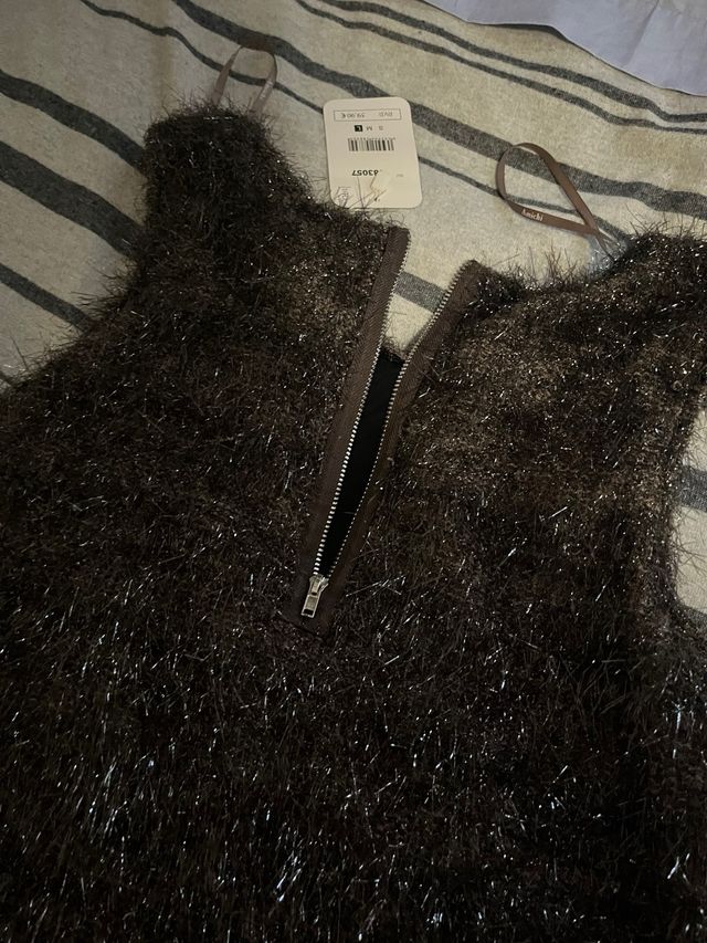 Vestido fiesta Amichi negro plateado