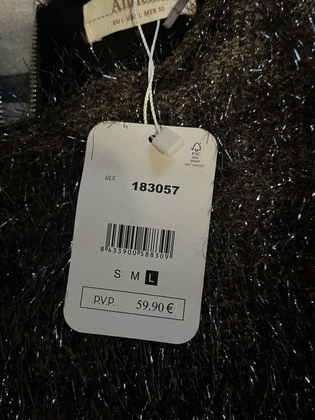 Vestido fiesta Amichi negro plateado