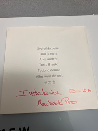 DVD Instalación MacBook Pro Mac OS X 10.6