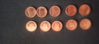 Set 5 Monedas Venezolanas 1 Céntimo 2007
